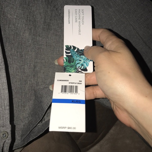 Cubavera XL grey button down shirt New - Picture 6 of 6